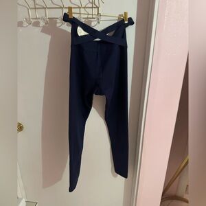 NWT AERIE NAVY BLUE OFFLINE THE HUGGER HIGH WAISTED CROSS BACK LEGGING